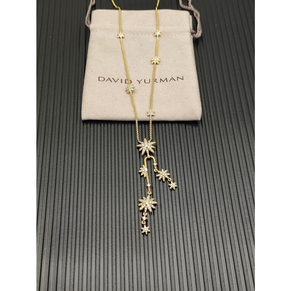 David Yurman Golden Star Cluster Necklace